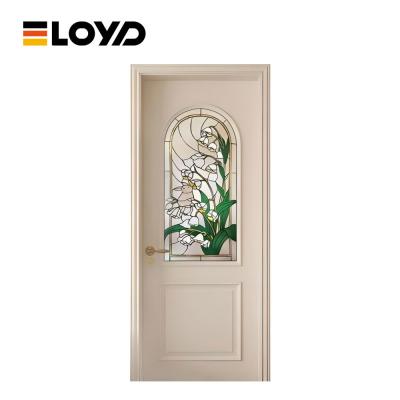 Double Sidelites Interior Glass French Doors Wood Finish Aluminium