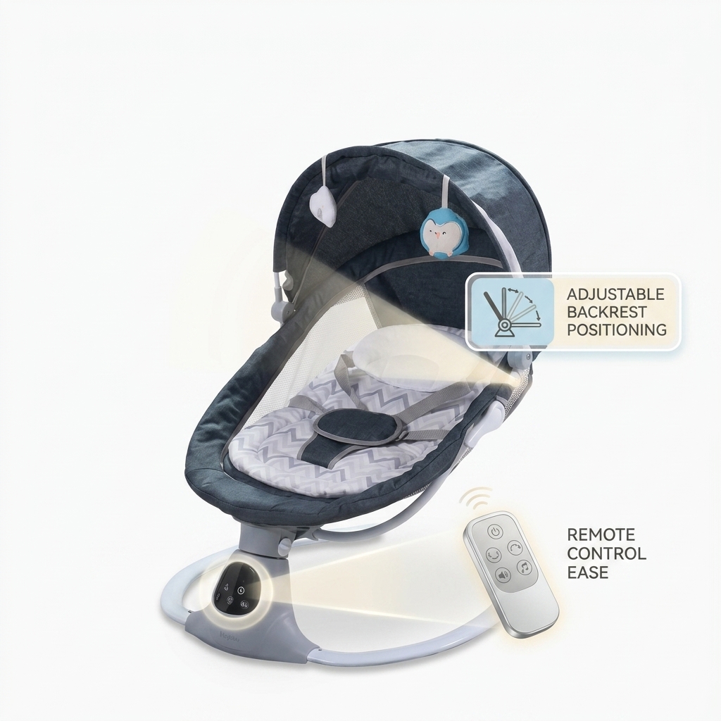 USA Compliant Smart Baby Bouncer Automatic Soothing Motion with ASTM F2167 CPC