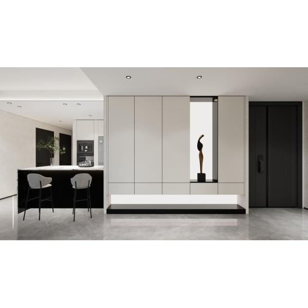 White Stainless Steel Shoe Cabinet with Illuminated Back Panel