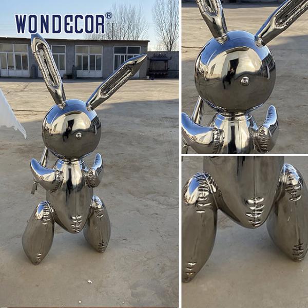 Мощная кованая металлическая скульптура Большое масштабное геометрическое искусство Кролик