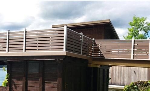                    Matte Finish WPC Fencing Panel Easy Clean for Office Courtyard              