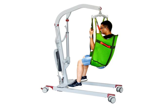 Professional Disabled Medical Patient Lift 4 Wheels Hand Rotation Falling Function
