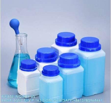 Empty 250 ML 500 ML 1000 ML Wide Mouth Reagent Plastic Square Bottle With Inner Cap