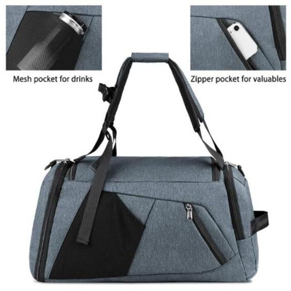 Large Hand Luggage Fitness Custom Sports Bags With Backpack Shoe Compartment