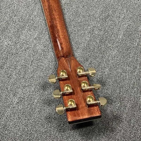 Custom Martin Style OM Style 42 Solid Spruce Cedar Top Acoustic Guitar Real Abalone Inlay with Vintage Gold Tuner