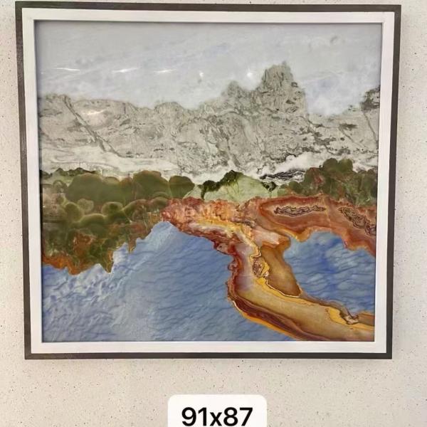 Modern Luxury Stone Art Painting Natural Artistic Design For Interior Decoration