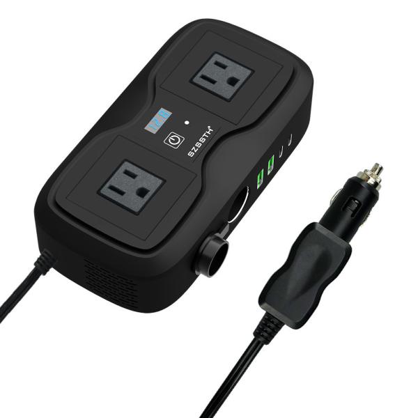 The Ultimate Car Charging Hub: 200W GaN Inverter with 4 USB Ports & AC Outlet | Power & Fast Charge All Your Devices On the Road