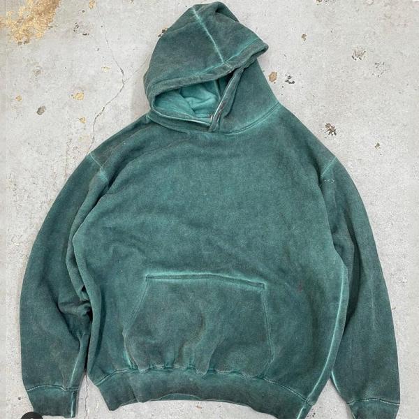 100% Cotton Vintage French Terry Hoodie Customize Distressed Mens Acid Wash Hoodie