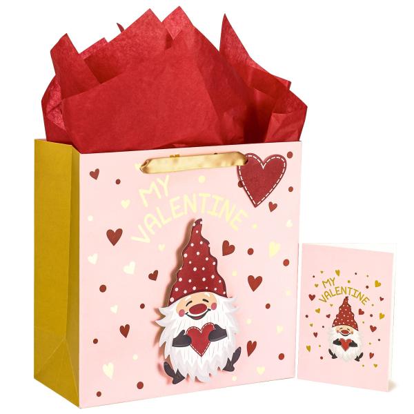 Logotipo de papel de oro personalizado Día de San Valentín de papel regalo de artesanía Bolsas de compras con mango