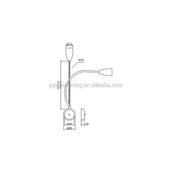 Wall Mounted 1W LED Kids Bed Reading Light with Flexible Goose Neck and Chrome Plating