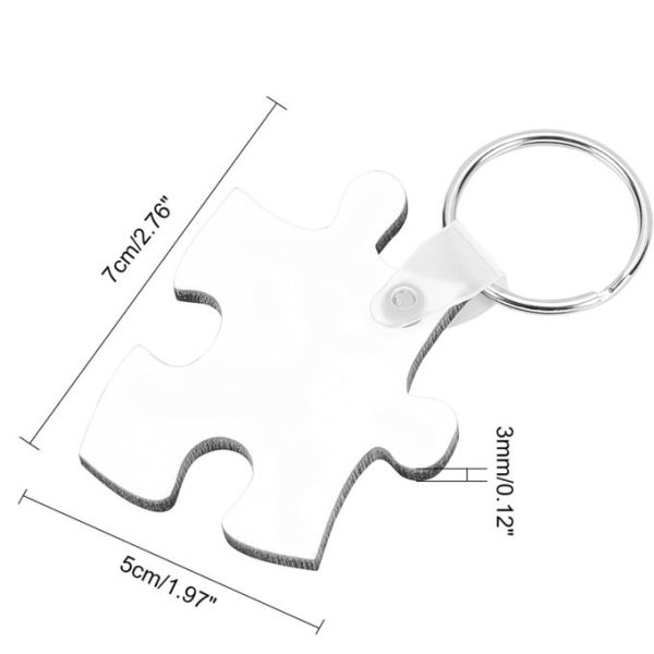 Double-Sided Puzzle Shape Mdf Sublimation Keychain