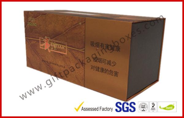 Brown Food Grade Cigar Gift Paper Box  with Tissue Paper Printed