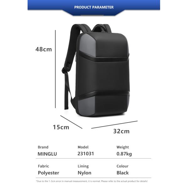 Fermeture à fermeture à glissière sac à dos d'affaires imperméable à l'eau