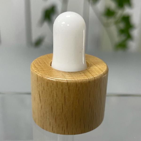 Special Decoration Bamboo Cover Wood Cap 24/410 28/410 Dropper Set Glass