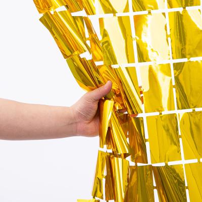 1 Meter Gold Tinsel Curtain 1m Square Foil Curtain Backdrop Waterproof