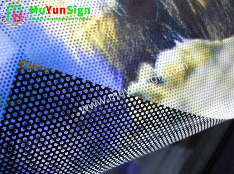 Printable Exterior Perforated Window Film | Custom One-Way Privacy Micro-Perforated Vinyl Roll for Vehicle & Storefront Signs