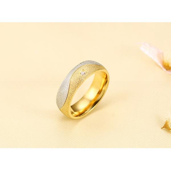 Anillos de acero inoxidable con forma de galaxia de diamante, chapados en oro de 18 quilates y plata, dos tonos, arenados