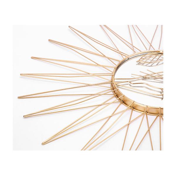 Hanging  Sunburst Vintage Bird Metal Wall Art Mirror