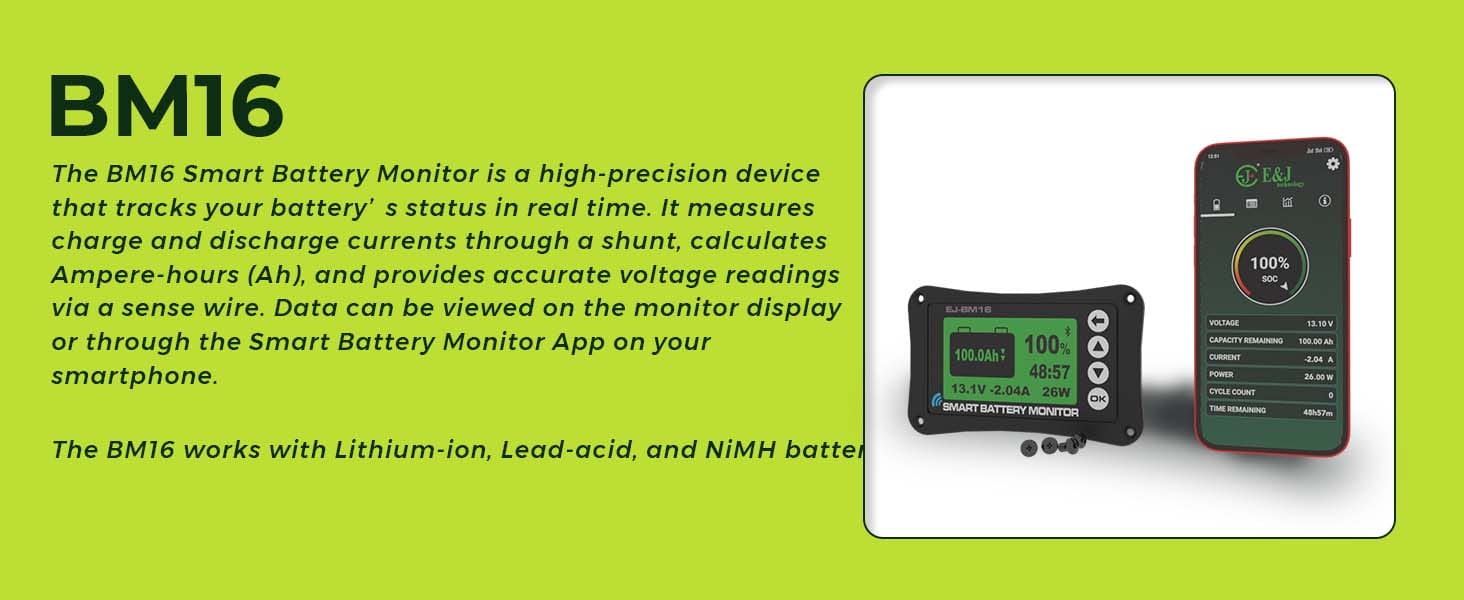 Smart Shunt Digital Battery Monitor 12V 500A For Golf Cart EV Motorhome Solar
