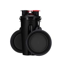 Conteneur d'aliment pour animaux familiers de bouteille d'eau de chien 2 in-1 avec les cuvettes pliantes de chien