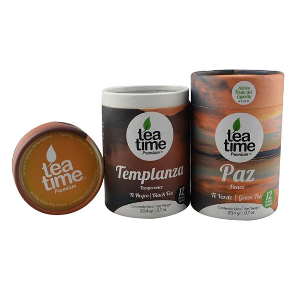 Antique Style Round Cardboard Tea Boxes , Food Packaging Box OEM / ODM