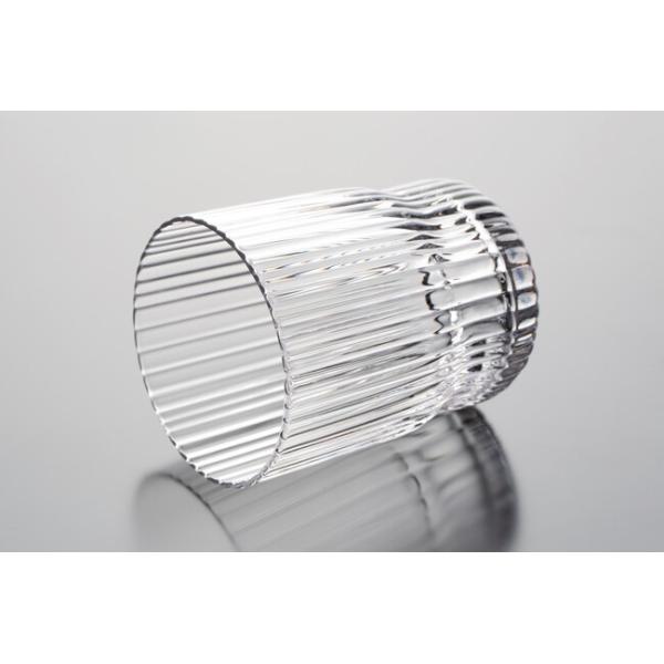 Ripple 12 Ounce Glass Drinking Cups 341ml Ribbed Vertical Striped Glass Tumblers