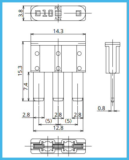 15a лезвие автомобиля BFSL-3 3 Termianl PA66 автоматическое сплавляет разрывную мощность