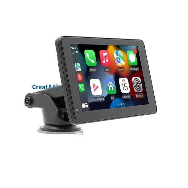 Creatall 7 Inch Portable Car MP5 Player for Bluetooth Hands-Free Wired/Wireless CarPlay & Android Auto Stereo Audio WAV MP3