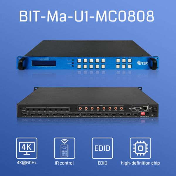 8x8 HDMI Matrix Switcher 4K60Hz Video Wall Controller with HDCP 2.2 Support