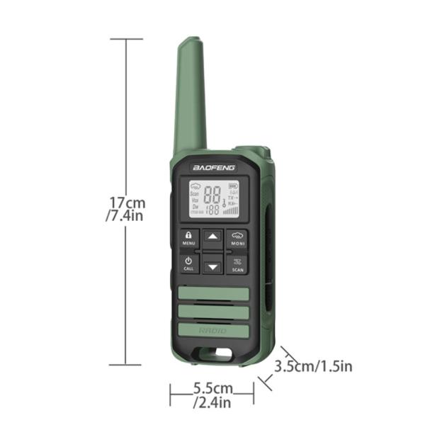 FR-22A Portable Walkie Talkie with 5W Output Power 1500mAh Battery and 400-470MHz Frequency Two Way Radio
