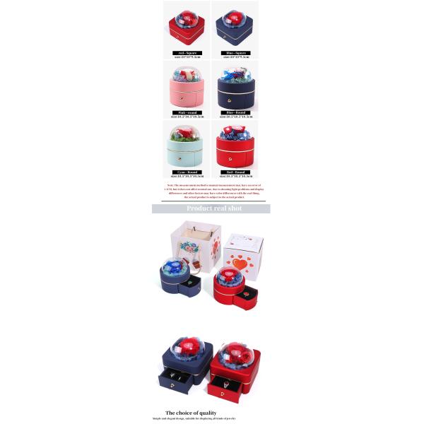 Taille personnalisée Box de bijoux de fleurs rondes de luxe Packaging Ring Drawer Box