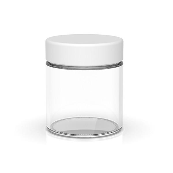 Flower Packaging Glass Child Resistant Jars 3oz Glass Jar With Black Smooth Cr Lids