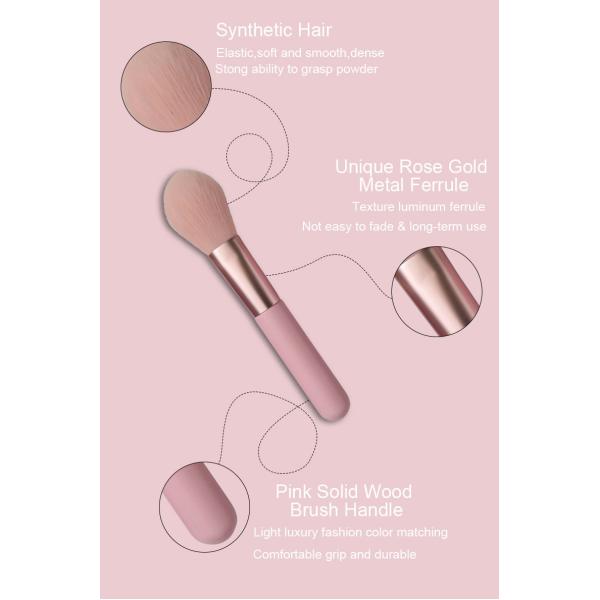 Synthetic Hair 5pcs Portable Travel Cosmetic Brushes Full Face