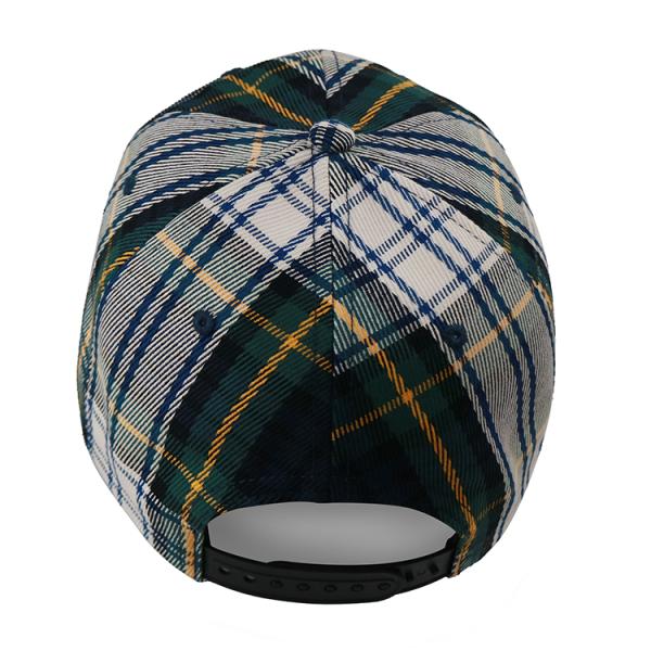 Мода проверила 6 шляп бейсбола шотландки панели/Унисекс бейсбольные кепки с изготовленной на заказ пряжкой