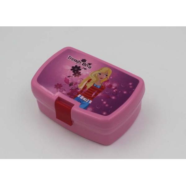 Eco Friendly Pink Cartoon Plastic Lunch Boxes For Adults With Lock In Office