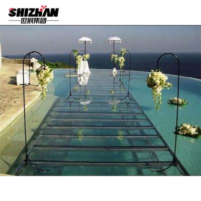 Acrylic Wedding Glass Stage Assembly Fashion Show Catwalk Platform