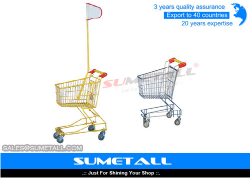 Colorful Lightweight Supermarket Shopping Trolley Kids Shopping Cart With Wheels