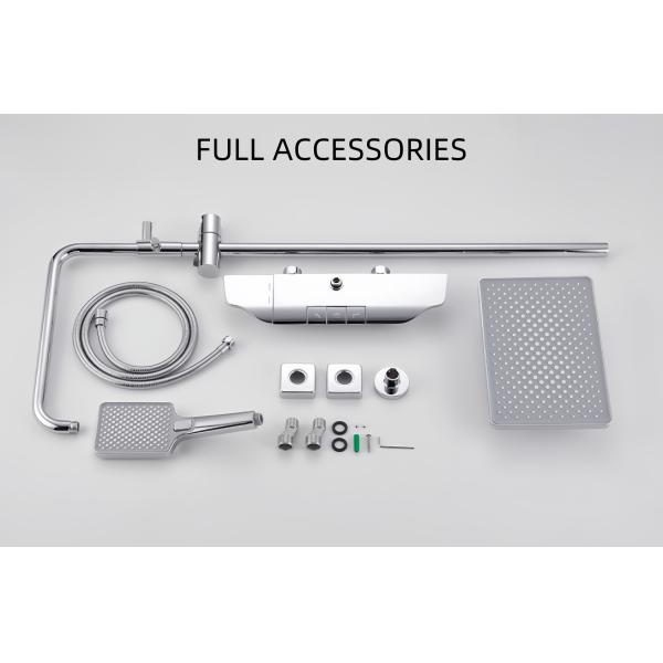 Bathroom Exposed Valve Showers Three Outlets Multi Modes Spray Full Brass Chrome