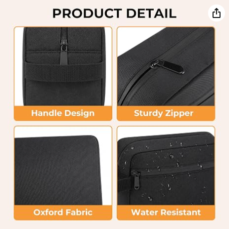 Travel Toiletry Bag for Men Women Hanging Makeup Bag Organizer Pink | Waterproof Toiletry Bag for Toiletries Accessories, Shaving Kit & Cosmetic Hanging Bag Organizer, for Travel, Bathroom, Gift