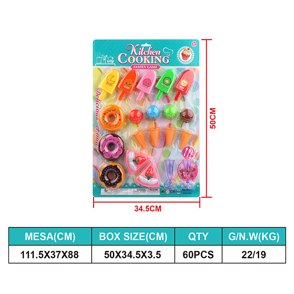 20 Pcs Kids Pretend Play Kitchen Toys With Lovey Pizza Dessert Ice Cream