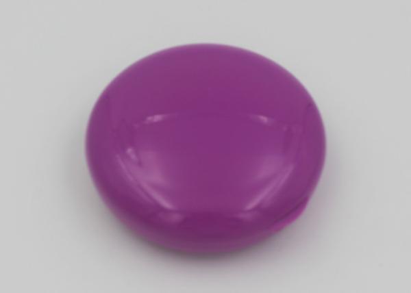 Purple Double Cap Round Pill Box With Seven Compartments / Travel Pill Holder