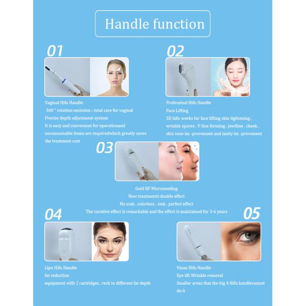 5 In 1 Smas Face And Neck Lift HIFU High Intensity Focused Ultrasound Machine