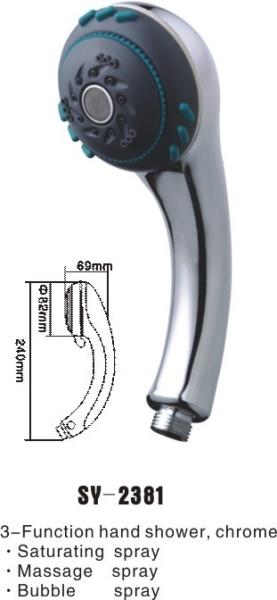 3 Function Chromed Shower Head With Handheld