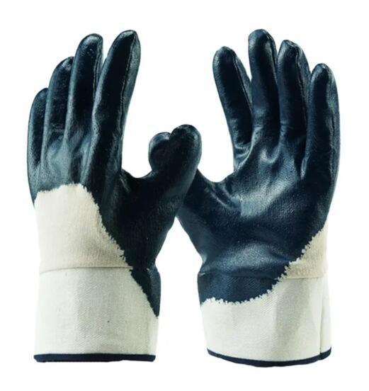 Oil Proof Nitrile Coated Gloves 3/4 Half Coated Nitrile Safety Gloves
