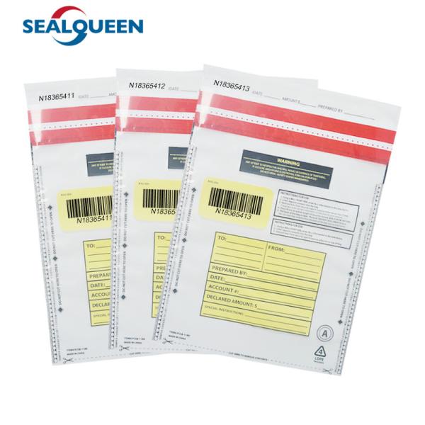 PE Plastic Deposit Cash Safe Tamper Evident Bag Self Seal Security Packing Bag