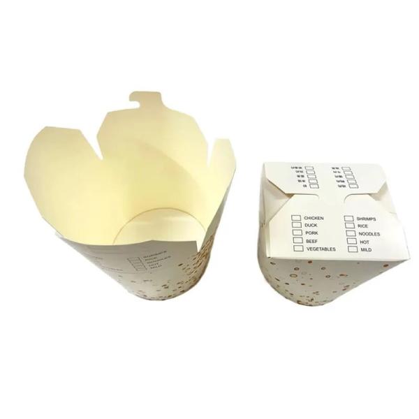 Embalaje de alimentos creativos redondo de abajo llevarse los fideos de pasta de papel 26 oz cajas