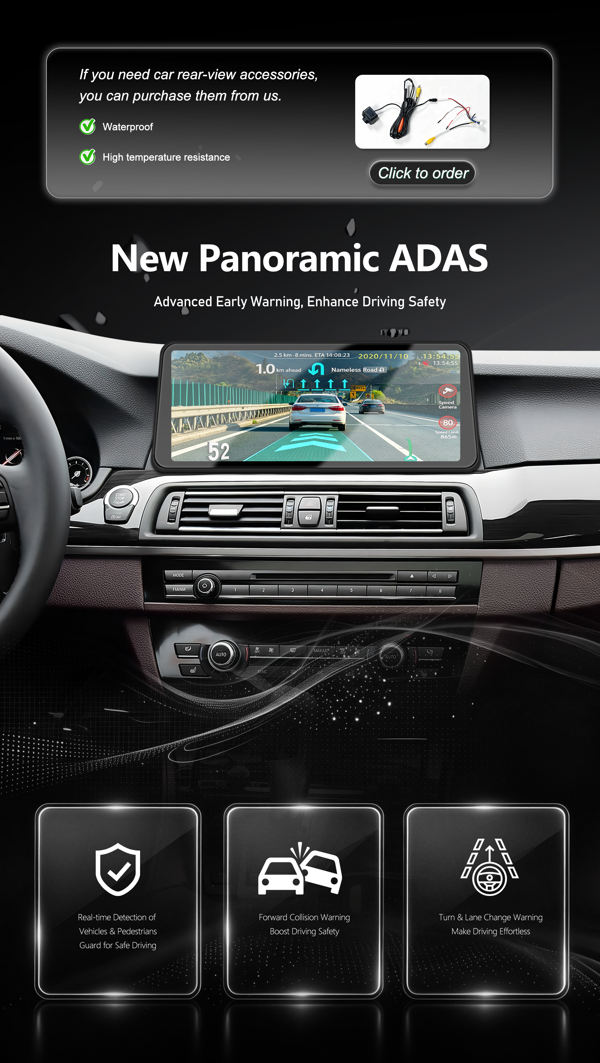 12.3inch OLED Android Touchscreen Car for Player with Frame & Harness for for BMW 5 Series/G382018-2019 Complete Set