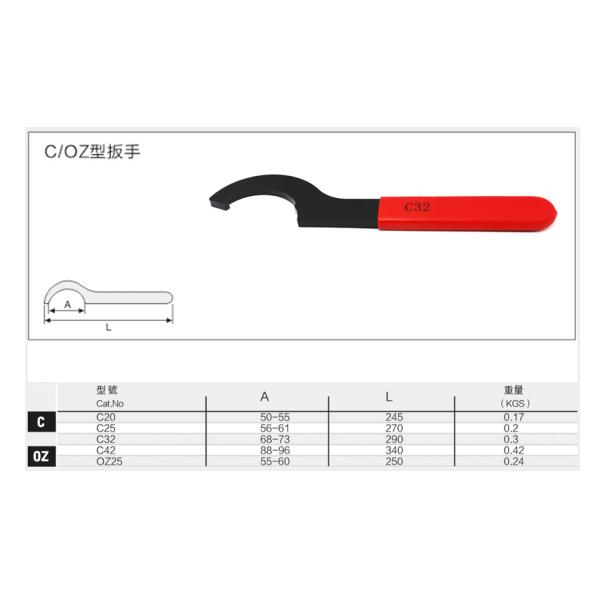 Size 6-32mm Hook Spanner Wrench C Type Oz Cnc
