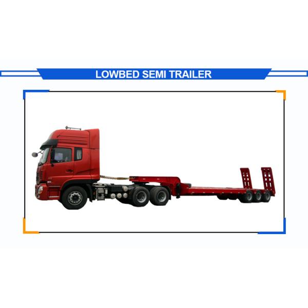 South Africa 3 Axles 60t Low Bed Trailer with Hydraulic and Grade Heavy Duty 80ton