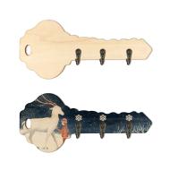 DIY créatif de sublimation en bois blanc porte-clés en forme de mur suspendu avec des crochets pour l'impression de photos de sublimation